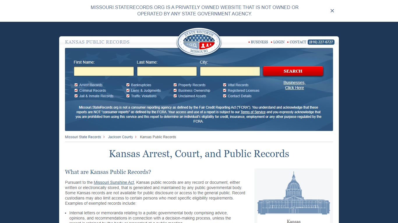 Kansas Arrest and Public Records | Missouri.StateRecords.org